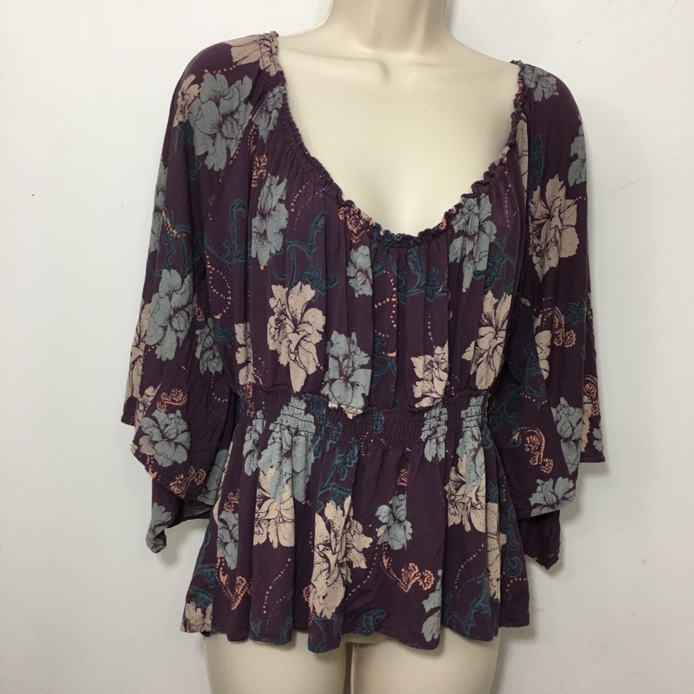 Free people scoop neck dolman sleeve  blouse S